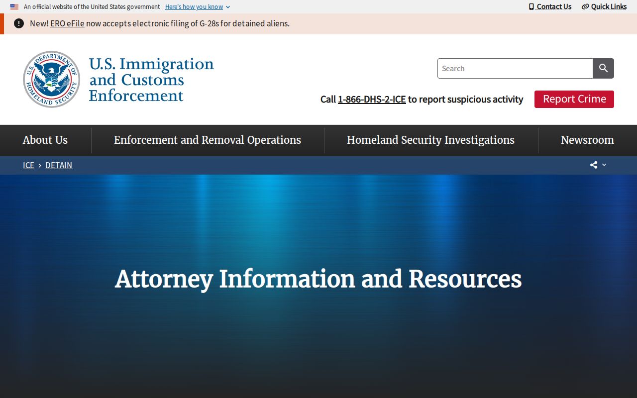 ICE guidance explaining detainee locator coverage for recently released people
