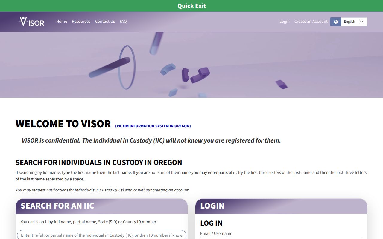 Oregon VISOR search for a Wallowa County release alert