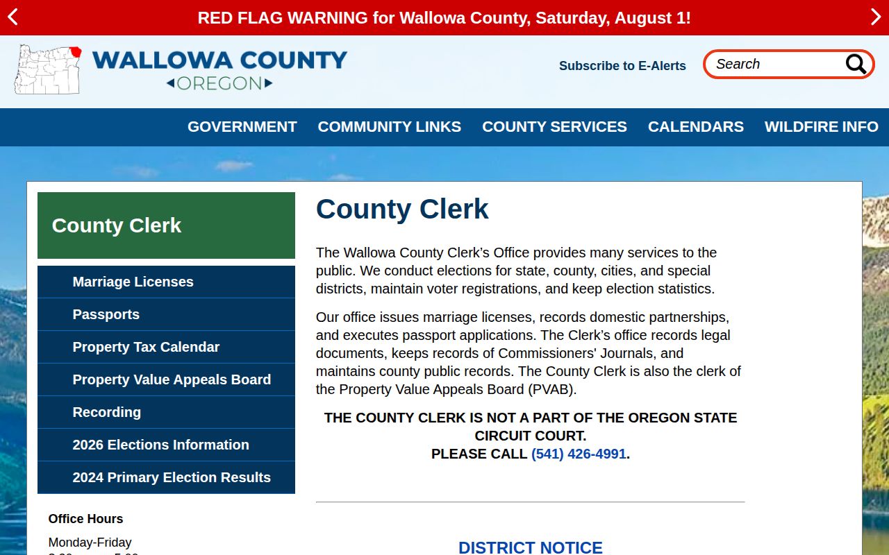 Wallowa County records routing for a 72 hour release request