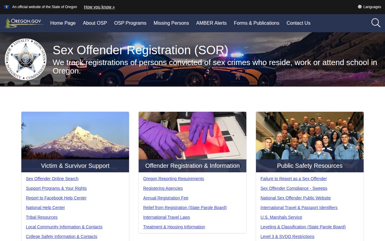 Oregon State Police registry limits for Wallowa County release mugshots