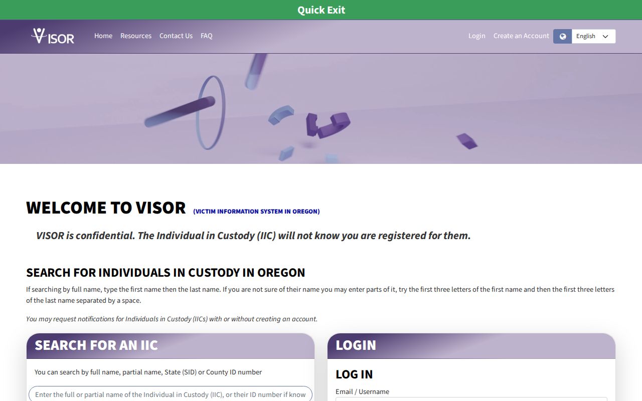 Wallowa County VINELink inmate search on Oregon VISOR